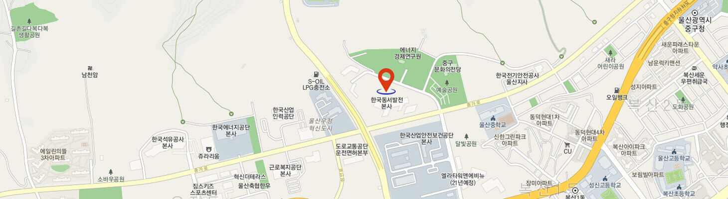 Map image of a East-West Power Ulsan
